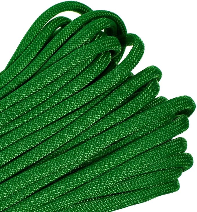 Paracord Planet Solid Color 550lb Paracord – 7 Strand Type III Nylon Cord for Indoor and Outdoor Tasks – Kelly Green (50 ft)