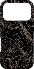 Topography Black & Brown Abstract Pattern Topographic Map Case for iPhone 17 Pro