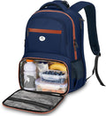 MATEIN Laptop Backpack with Lunch Compartment, Large Insulated Lunch Backpack for Men with Padded Straps, Water Resistant Sturdy TSA Work Bag for Office College Daily Commute, 17 Inch, Blue Orange