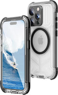WIFORT for iPhone 15 Pro Max Waterproof Case, [IP68 Underwater Dustproof][Built-in Screen][15FT Military Shockproof], 360 Full Body Sealed Protection Cover Magnetic Frosted Phone Case, 6.7" Black