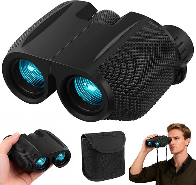 Realis 10x25 Compact Binoculars for Kids and Adults, Large View Small Binoculars for Bird Watching, Waterproof with Low Light Vision BAK4 Prism FMC Lens for Cruise Ship Travel Hunting