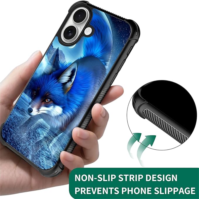 for iPhone 17 Case,for MagSafe Graphic Design for Girl Boy Soft Silicone Hard Acrylic Shock Protection Designed for iPhone 17 Snowy Mountain Fox Lake Pattern