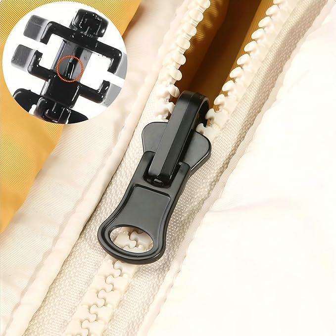 Universal Zipper Repair Kit - 3-Size Double-Sided Zipper Slider Zip Fixer Replacement for Quick Fix on Jackets, Luggage & Backpacks No-Sew Installation DIY Home & Outdoor Use