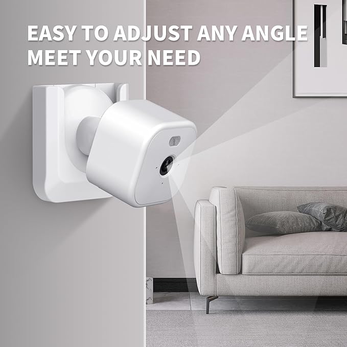 Blink Mini 2 No Drill Wall Mount Bracket for Blink Mini 2/Blink Outdoor 4/Blink Indoor Camera,No Screw Adhesive Blink Camera Mount for Blink Indoor Outdoor Camera 3Pack (Camera Not Included),White