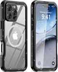 for iPhone 16 Pro Case Waterproof | Shockproof Dust Proof Phone Case Cover with Screen Protector - Clear