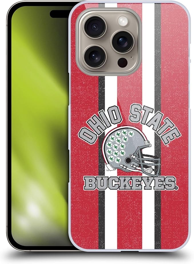 Head Case Designs Officially Licensed Ohio State University Helmet Football Graphics Hard Back Case Compatible with Apple iPhone 16 Pro