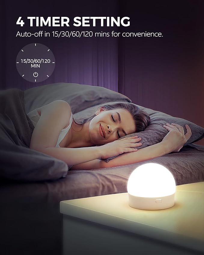 Rechargeable Light Bulbs with Remote Control 2 Packs, Battery Operated Light Bulbs with Timer & 3 Color Temperature, Detachable Wireless LED Bulb for Lamp, E26 Base, Non-Hardwired, W01YBP206