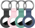 Linsaner 2|4 Pack Holder for AirTag 2nd Gen (2026) & 1st Gen, Silicone Case Keychain Key Ring, Protective Cover for Apple for Air Tags, GPS Finder Accessories, Black/Pink/Green/Dark Blue