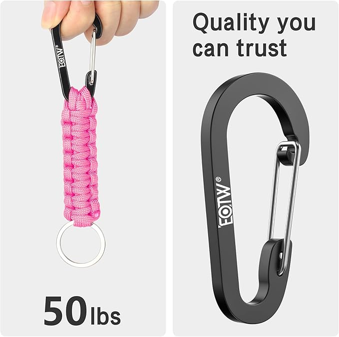 EOTW Paracord Keychain for Men Women Paracord Carabiner Backpack Keychain with Aluminum Clip for Camping Hiking Outdoor Gear