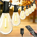 REEMEER 100FT LED Outdoor String Lights with Remote, Dimmable Timing 3 Light Modes Outside Patio Lights for Backyard Porch Deck Garden Balcony Pool Party Hanging Lighting Decor