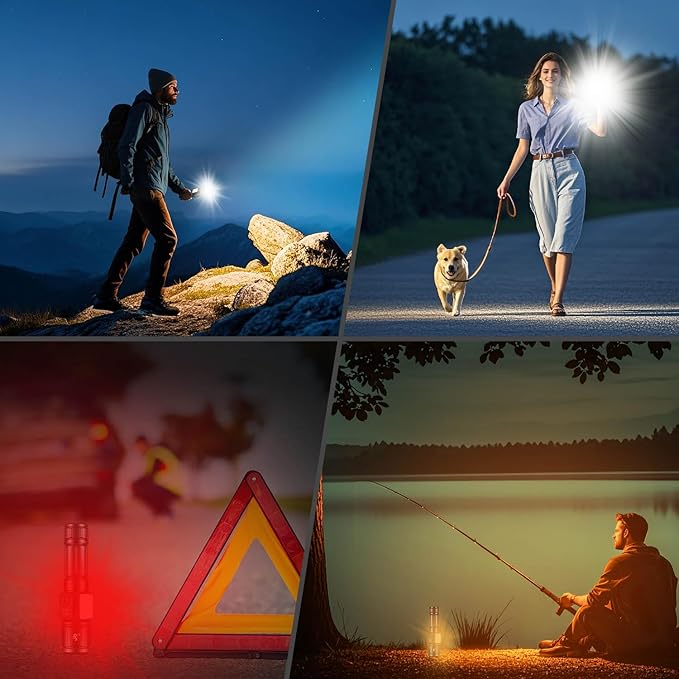 JAY-PARK Flashlights High Lumens, Rechargeable Flashlight 100000 Lumens with Magnetic, Bright Flash Light 9 Modes with 5000 mAh Battery, Tactical Flashlight for Camping, Hiking, Dog Walking