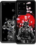 for Samsung Galaxy S20 Ultra Case, Sakura Japanese Samurai Pattern Graphic Design Girl Boy Soft Silicone Hard Acrylic Shock Protection for Samsung Galaxy S20 Ultra