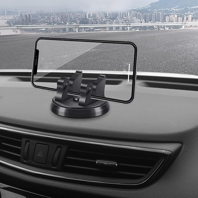 Dashboard Phone Holder for Car Vertical Horizontal 360 Rotate,Cell Phone Holder for Car Compatible with i-Phone Samsung Android Smartphones GPS Devices for Various Dashboards(1PC,Black)