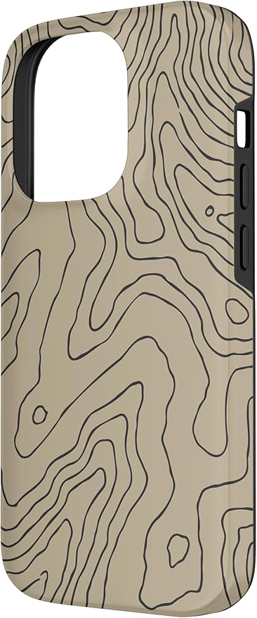 Coyote Country Guide Lines Topographical Contour Map Case for iPhone 14 Pro
