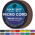 TECEUM Micro Paracord – 1.18 mm X 125 ft – Micro Utility Cord – Thin Braided Paracord Rope – Best for Crafting, DIY Projects, Fishing, Camping – Wind Chime Replacement – Survival Strong String