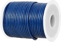 GENIQUE Real/Genuine Round Leather String Cord for Necklace, Bracelets, Jewelry, Kumihimo Braiding, DIY Projects (20 Metres) (2mm, Blue)