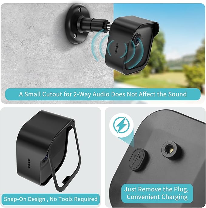 All-New Blink Outdoor Camera Wall Mount,5 Pack Weatherproof Housing, 360 Degrees Adjustable Bracket with Sync Module Core Mount for Blink Outdoor 2K+, 4th & 3rd Gen , Black(Camera is Not Included)