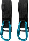 2 PCS UTV Hook for Hanging Headsets, Aluminum Alloy Stroller Carabiner Clips with Adjustable Strap, Multipurpose Roll Cage Hooks for Motorcycle Dirt Bike Scooter Owners (Light Blue)