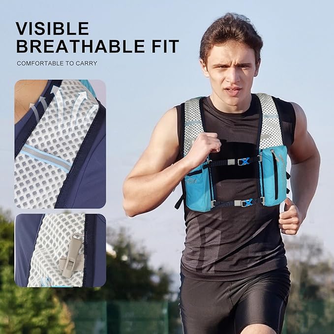 INOXTO Running Hydration Vest Backpack,Lightweight Insulated Pack with 1.5L Water Bladder Bag Daypack for Hiking Trail Running Cycling Race Marathon for Women Men