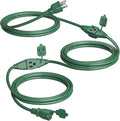 SURAIELEC 25 FT Outdoor Extension Cord with Multiple Outlets, 3 Outlet Multi Plug Power Cord, 16/3 Gauge SJTW, Weatherproof for Landscape, Christmas Tree Lights, Halloween, Holiday Decorations, Green