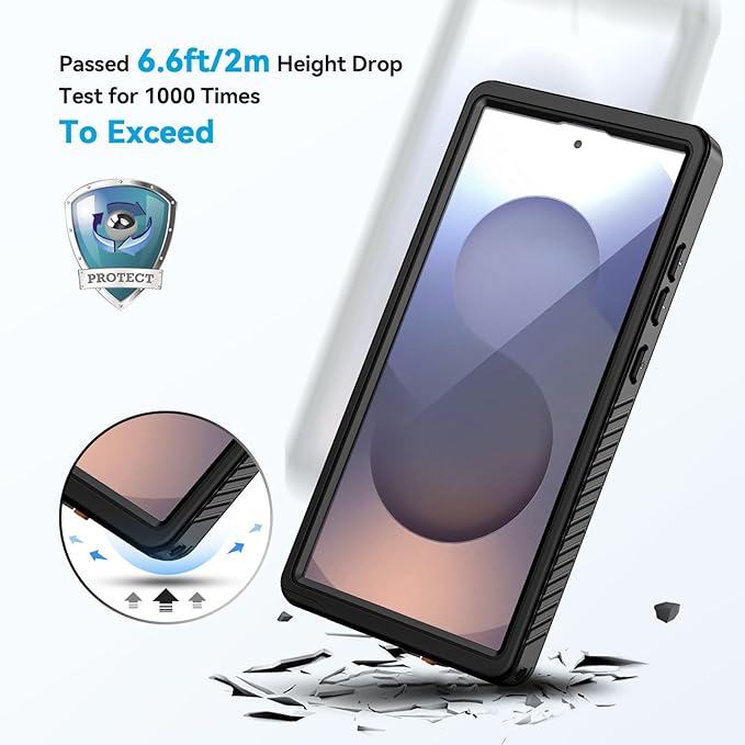 Lanhiem Magnetic for Samsung Galaxy S25 Ultra Case, IP68 Waterproof Dustproof, Built-in Screen Protector, Rugged Full Body Shockproof Cover for Galaxy S25 Ultra 5G 6.9 Inch, Black/Clear