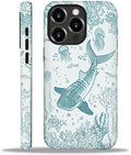 for iPhone 16 Pro Case,HH2 Ocean Whale Shark Hybrid 2 Layer Hard Shell Silicone Protective Pattern Design Case