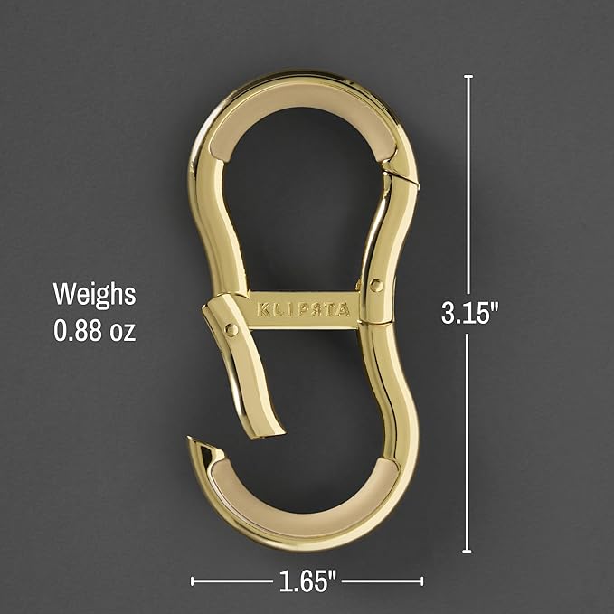 LINK Connector Clip. Women’s Keychain Clip, Fashion Carabiner for Purses & Tote Bags. 2 Secure Hooks, Holds 22lbs
