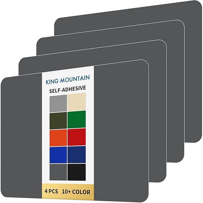 KING MOUNTAIN Self Adhesive Nylon Fabric Repair Patch, 9×11 Inches 4 Pcs, Quick Down Jacket Repair Patch, Waterproof Outdoor Gear Patch Kit for Tent,Backpacks,Umbrella, Gloves(Dark Grey)