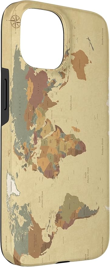 Globe Map Smartphone Cell Cover Gift World Map Pattern Phone Case for iPhone 15
