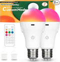 Neporal MagicGlow Rechargeable Light Bulbs with Remote, 3 Colors Shift + Dimmable Battery Powered Light Bulbs, USB Rechargeable, A19 Emergency LED Bulbs, 15W (2, Rgb-3000-4000-6000k)