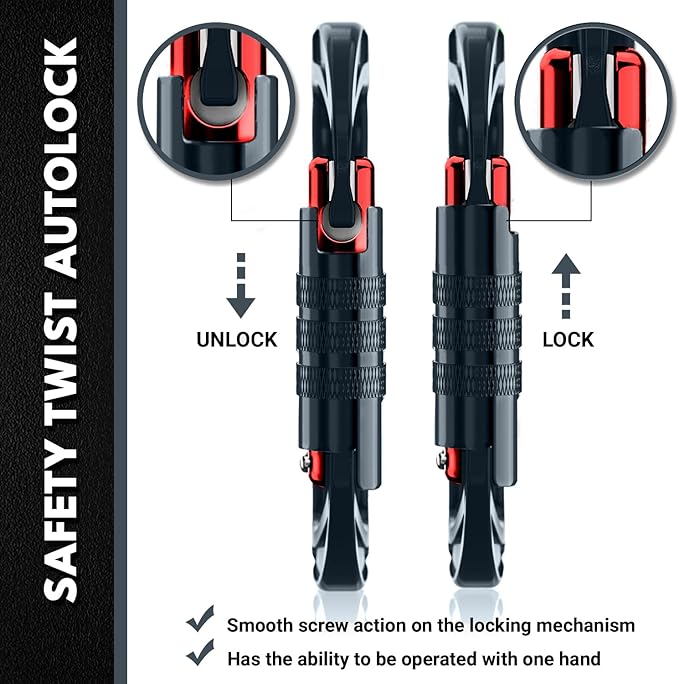 Rhino Produxs 12kN (2697 lbs) Heavy Duty Carabiner Clips, for Securing Pets, Outdoor, Camping, Hiking, Hammock, Dog Leash Harness, Keychains