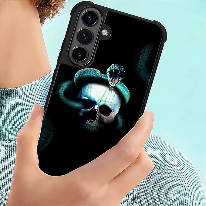 for Samsung Galaxy S26 Case,Graphic Design for Girl Boy Soft Silicone Hard Acrylic Shock Protection Designed for Samsung Galaxy S26 Skeleton Winding Snake Pattern