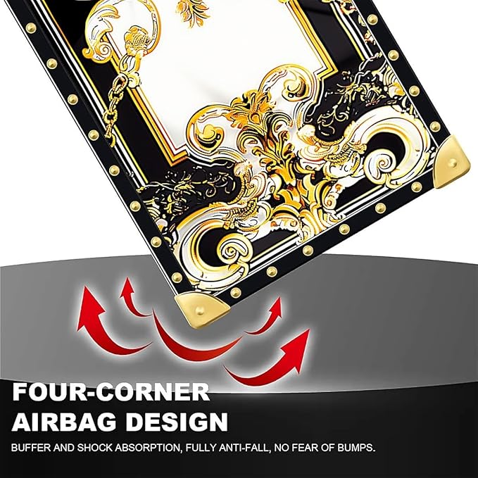 Compatible with iPhone 16 Case, Gold Grain Flowers Luxury Golden Decoration for Girl Women Soft TPU Shockproof Protective Hard PC Back