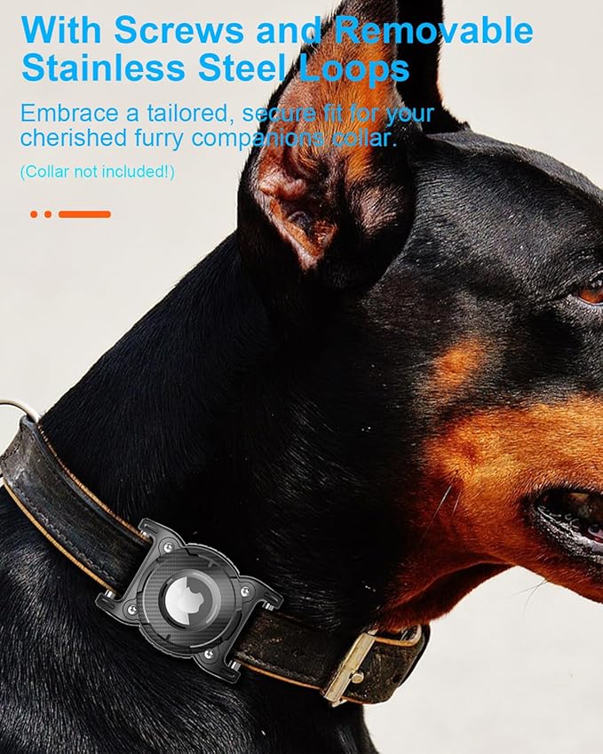 ONEONTA for Airtag Dog Collar Holder | Airtag Dog Waterproof - Airtag Holder for Dog Collar with Removable Metal Loop, Sturdy TPU, Lightweight, Compact Size,Fit 1" Width Collar,Airtag 1st,2nd Gen,Blue