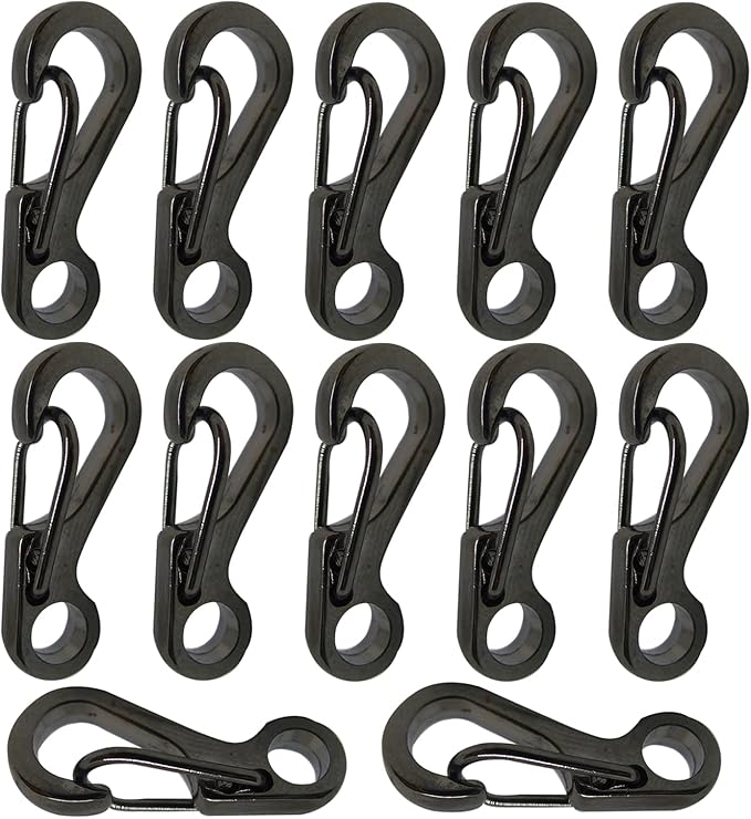Mini Carabiner Clips with Metal Spring Wiregate Hook and Little Eye Hole for Keychain Backpack Clasps