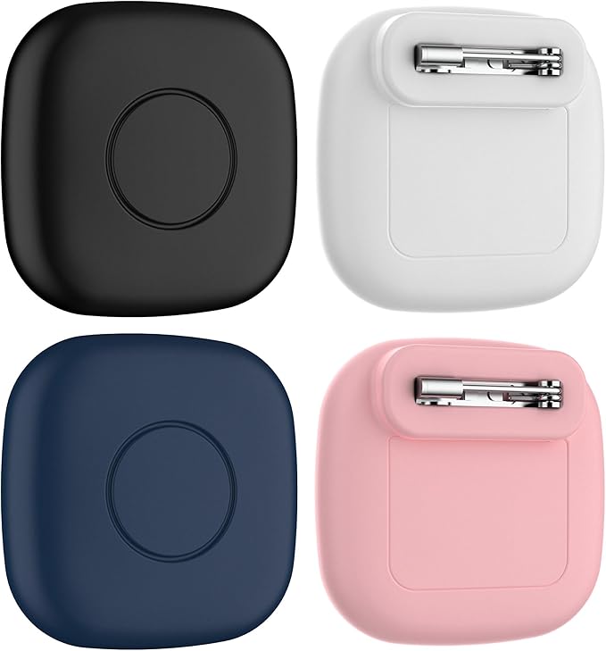 4-Pack Waterproof Silicone Case with Pin for Tile Mate 2024/2022 – Hidden GPS Tracker Holder for Kids, Teens, Elderly, Pets, Bags, Luggage – Anti-Lost & Anti-Scratch Cover – Black/Blue/White/Pink