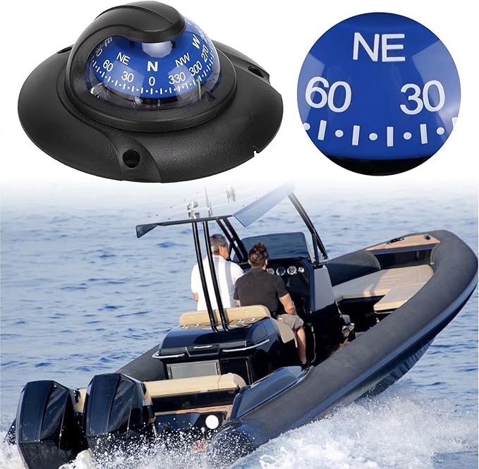 Marine Flush Mount with LED Light - High Accuracy Navigation for Boats, Yachts, Cars & Outdoor Hiking