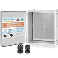 TICONN Outdoor Electrical Box Waterproof, Junction Box IP67 ABS Plastic Enclosure with Hinged Cover with Mounting Plate, Wall Brackets, Cable Glands (Off-White, 19.7"x15.7"x7.9")