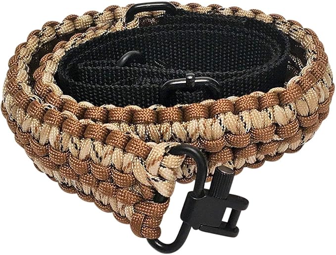 Extra Wide Gun Sling Paracord 550 Adjustable w/Swivels (Multiple Color Options)