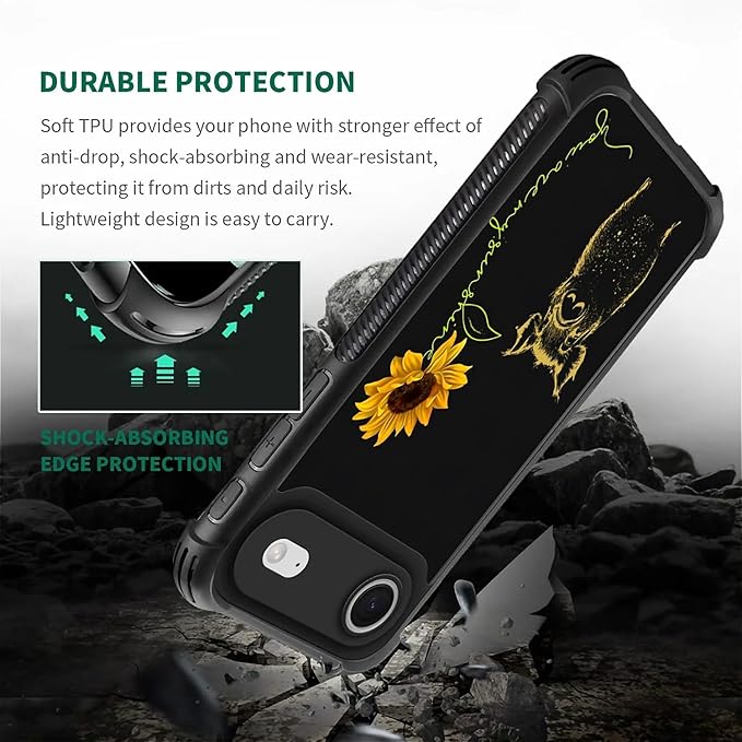 for iPhone 17 Air Case,for MagSafe Graphic Design for Girl Boy Soft Silicone Hard Acrylic Shock Protection Designed for iPhone 17 Air Pig Sunflower Yellow Sunshine Pattern