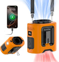 Socool 14500mAh Portable Waist Fan Clip on Belt 360 Rotation Wearable Rechargeable Personal Shirt Fan, 67H Cooling 5-Speed Battery Operated Fans with Light, Neck Fan Hanging for Outdoor Camping Travel