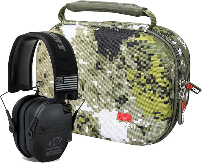 FBLFOBELI Hard Case for Walker's Razor Slim/Howard Leight Shooting Ear Protection Electronic Shooting Muffs Earmuff