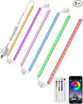 ASOKO 300 Lumens RGB Under Cabinet Led Light Plug in, 6 Pack 12 inch Linkable Under Counter Lights, Music Sync RGB LED Strip Lights with APP & Remote Control, Ambient Lights for Room Decor