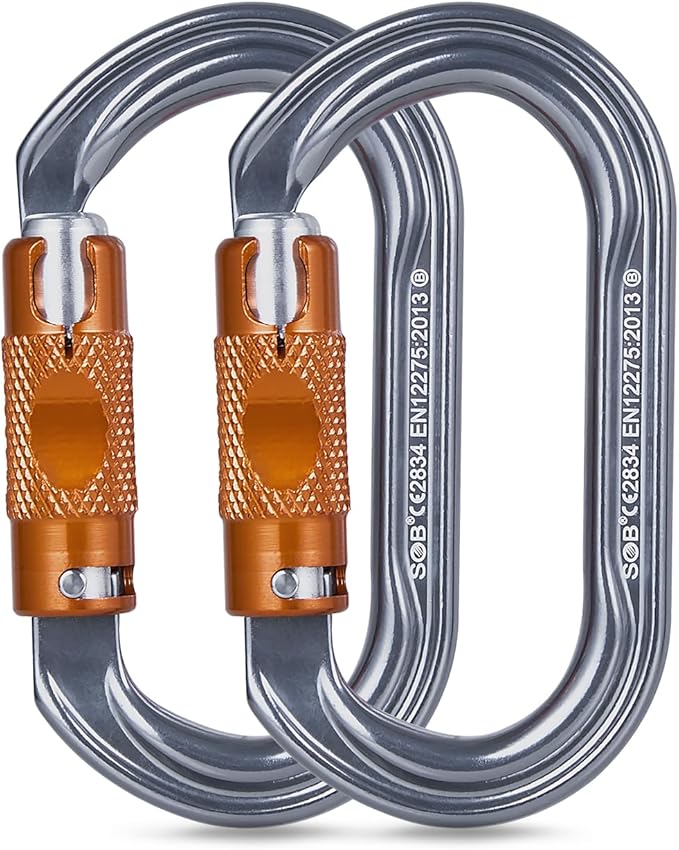 SOB Heavy Duty Steel Carabiner Clips -Auto Locking Climbing Carabiner, Industrial Strength Climbing Hooks for Keychains, Outdoor Gear, Backpacks, Hiking & Camping