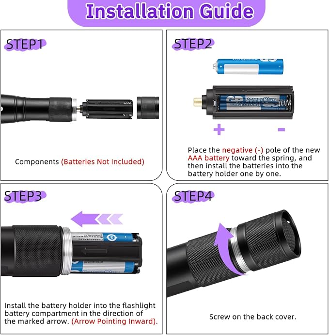 6Pack Small UV Flashlight Black Light, 395nm UV Light Flashlights, Portable LED Blacklight Flashlight, Mini Black Lights Detector for Dog/Cat/Pet Urine, Rocks, Bed Bug, Resin Curing, Scorpions Finder