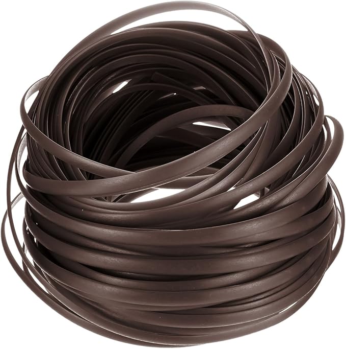 M METERXITY 1-Pack Wicker Repair Kit, 5mm x 66ft/20m Plastic Flat Rattan Replacement Supplies for Patio Furniture Repair/Basket Making/Chair Weaving, Synthetic Woven Rattan [Brown]