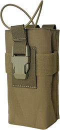 Radio Holster Walkie Talkie Pouch - 500D Nylon Molle System 3mm Bungee Storage Bag for Utility Tactical Belt Accessory Fits Standard Handset