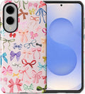 for Samsung Galaxy S25 Edge Case,HL2 Aesthetic Color Bow Tie Hybrid 2 Layer Hard Shell Silicone Protective Pattern Design Case