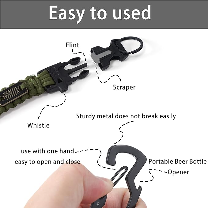 Heavy Duty Braided Paracord Lanyard for ID Badges,EDC Tether for Phone,Tactical 550 Paracord Keychain with USA Flag