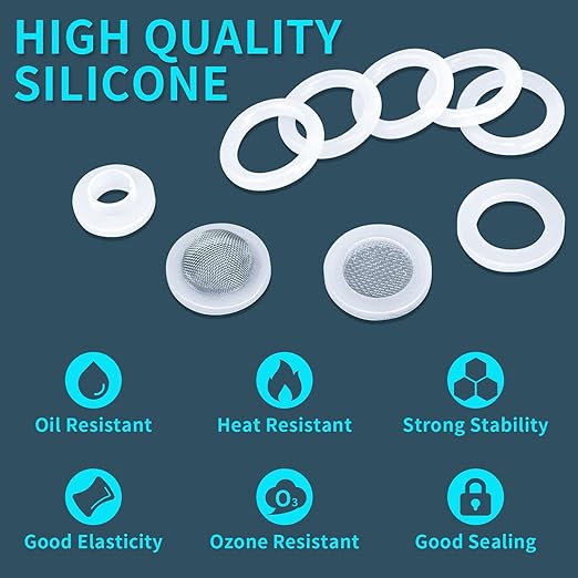KEZE 660 PCS 18 Size Clear Silicone O Rings Assortment Kit and 14 Size Silicone Washer Set,Silicone O Ring for Seal Plumbing Faucet Hose